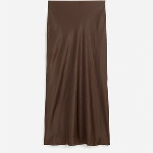 NWT Madewell Satin Maxi Slip Skirt in Brown (Dark Carob)